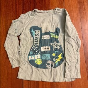 Tea Collection Kids Long Sleeve Shirt - Gray with Blue Graphic